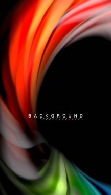 Sıvı renk arka plan, siyah, renkli mermer veya plastik dalga doku zemin, çok renkli şablonu için iş veya teknoloji sunu veya web broşür kapak üzerinde sıvı tasarım bükülmüş