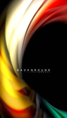 Sıvı renk arka plan, siyah, renkli mermer veya plastik dalga doku zemin, çok renkli şablonu için iş veya teknoloji sunu veya web broşür kapak üzerinde sıvı tasarım bükülmüş