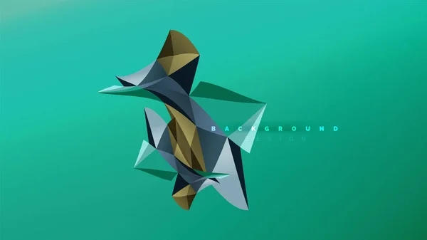 Sfondo astratto - composizione geometrica in stile origami, concetto di design triangolare a basso poli. Illustrazione minimalista di tendenza colorata — Vettoriale Stock
