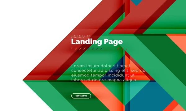 Quadratische Form geometrisch abstrakt Hintergrund, Landing Page Web-Design-Vorlage — Stockvektor