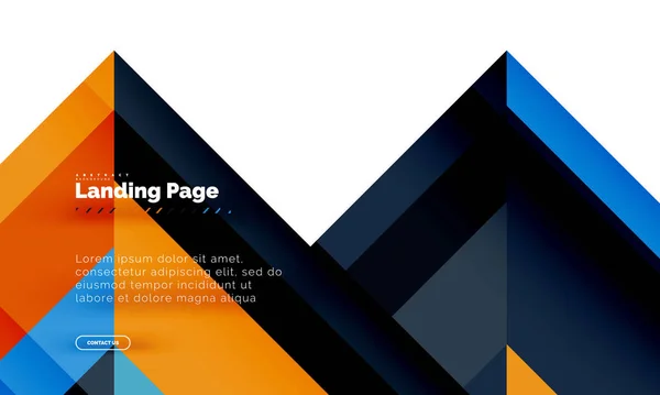 Forma cuadrada fondo abstracto geométrico, plantilla de diseño web de landing page — Archivo Imágenes Vectoriales