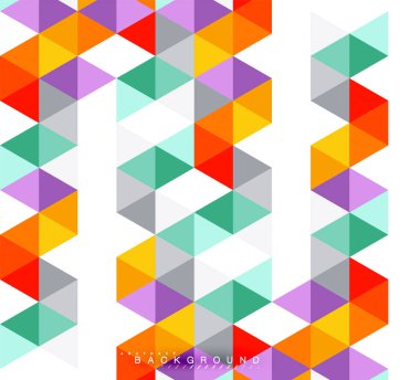 Çok renkli üçgenler arka plan, mozaik kavramı, vektör çizim döşer.