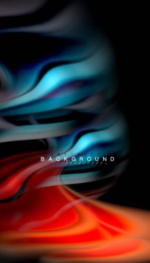 Sıvı renk arka plan, siyah, renkli mermer veya plastik dalga doku zemin, çok renkli şablonu için iş veya teknoloji sunu veya web broşür kapak üzerinde sıvı tasarım bükülmüş