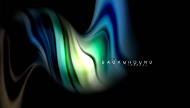 Sıvı renk arka plan, siyah, renkli mermer veya plastik dalga doku zemin, çok renkli şablonu için iş veya teknoloji sunu veya web broşür kapak üzerinde sıvı tasarım bükülmüş