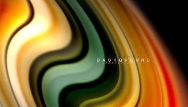 Sıvı renk arka plan, siyah, renkli mermer veya plastik dalga doku zemin, çok renkli şablonu için iş veya teknoloji sunu veya web broşür kapak üzerinde sıvı tasarım bükülmüş