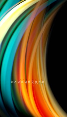 Sıvı renk arka plan, siyah, renkli mermer veya plastik dalga doku zemin, çok renkli şablonu için iş veya teknoloji sunu veya web broşür kapak üzerinde sıvı tasarım bükülmüş