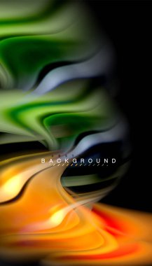 Sıvı renk arka plan, siyah, renkli mermer veya plastik dalga doku zemin, çok renkli şablonu için iş veya teknoloji sunu veya web broşür kapak üzerinde sıvı tasarım bükülmüş