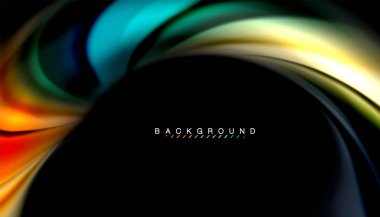 Sıvı renk arka plan, siyah, renkli mermer veya plastik dalga doku zemin, çok renkli şablonu için iş veya teknoloji sunu veya web broşür kapak üzerinde sıvı tasarım bükülmüş