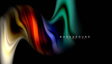 Sıvı renk arka plan, siyah, renkli mermer veya plastik dalga doku zemin, çok renkli şablonu için iş veya teknoloji sunu veya web broşür kapak üzerinde sıvı tasarım bükülmüş