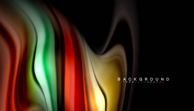 Sıvı renk arka plan, siyah, renkli mermer veya plastik dalga doku zemin, çok renkli şablonu için iş veya teknoloji sunu veya web broşür kapak üzerinde sıvı tasarım bükülmüş