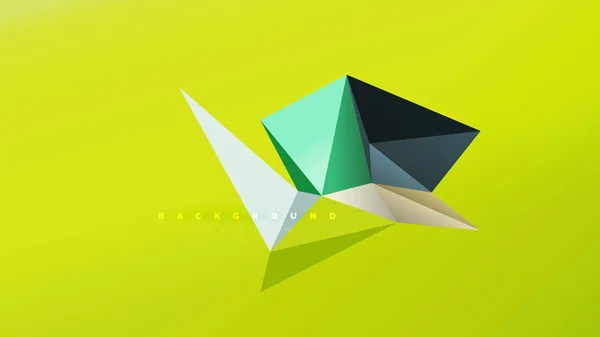 Abstract achtergrond - geometrische origami stijl vorm samenstelling, driehoekige laag poly ontwerpconcept. Kleurrijke trendy minimalistische illustratie — Stockvector