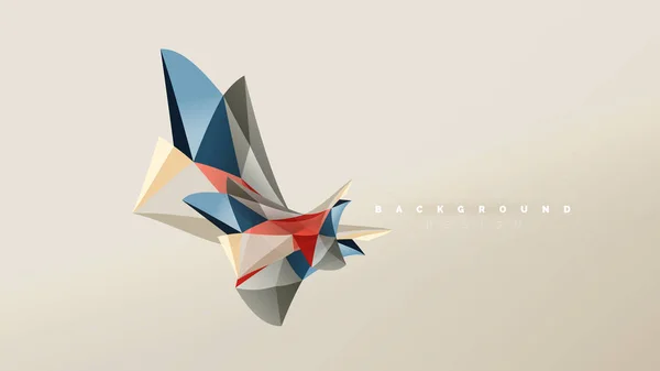 Fondo abstracto: composición geométrica de la forma del estilo de origami, concepto triangular de diseño de poli bajo. Colorida ilustración minimalista de moda — Vector de stock