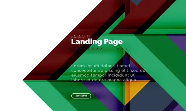 Forma cuadrada fondo abstracto geométrico, plantilla de diseño web de landing page — Vector de stock