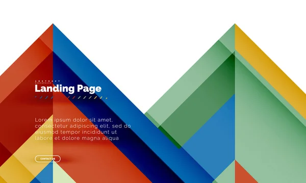 Forma quadrada fundo abstrato geométrico, modelo de web design de landing page —  Vetores de Stock