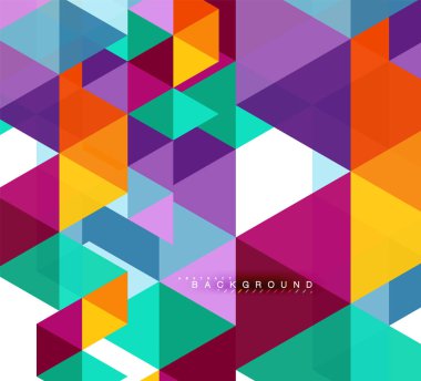 Çok renkli üçgenler arka plan, mozaik kavramı döşer.