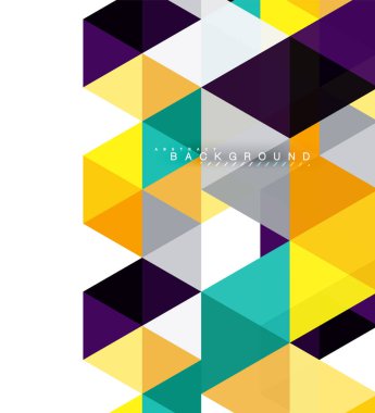 Çok renkli üçgenler arka plan, mozaik kavramı döşer.