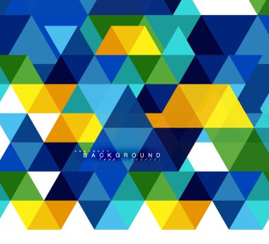 Çok renkli üçgenler arka plan, mozaik kavramı döşer.