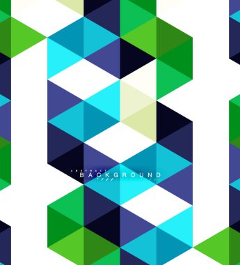 Çok renkli üçgenler arka plan, mozaik kavramı döşer.