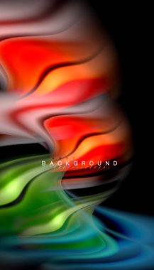 Sıvı renk arka plan, siyah, renkli mermer veya plastik dalga doku zemin, çok renkli şablonu için iş veya teknoloji sunu veya web broşür kapak üzerinde sıvı tasarım bükülmüş