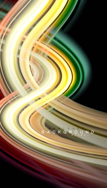 Sıvı renk arka plan, siyah, renkli mermer veya plastik dalga doku zemin, çok renkli şablonu için iş veya teknoloji sunu veya web broşür kapak üzerinde sıvı tasarım bükülmüş