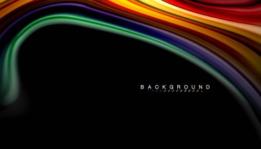 Sıvı renk arka plan, siyah, renkli mermer veya plastik dalga doku zemin, çok renkli şablonu için iş veya teknoloji sunu veya web broşür kapak üzerinde sıvı tasarım bükülmüş