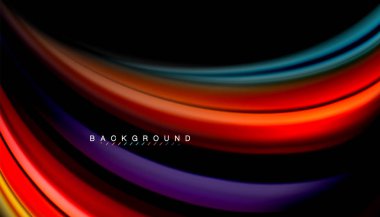 Sıvı renk arka plan, siyah, renkli mermer veya plastik dalga doku zemin, çok renkli şablonu için iş veya teknoloji sunu veya web broşür kapak üzerinde sıvı tasarım bükülmüş