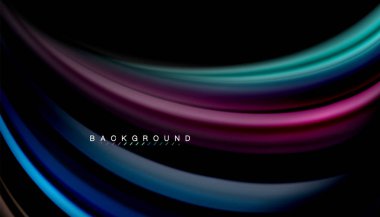 Sıvı renk arka plan, siyah, renkli mermer veya plastik dalga doku zemin, çok renkli şablonu için iş veya teknoloji sunu veya web broşür kapak üzerinde sıvı tasarım bükülmüş