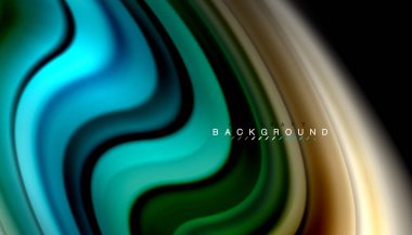 Sıvı renk arka plan, siyah, renkli mermer veya plastik dalga doku zemin, çok renkli şablonu için iş veya teknoloji sunu veya web broşür kapak üzerinde sıvı tasarım bükülmüş