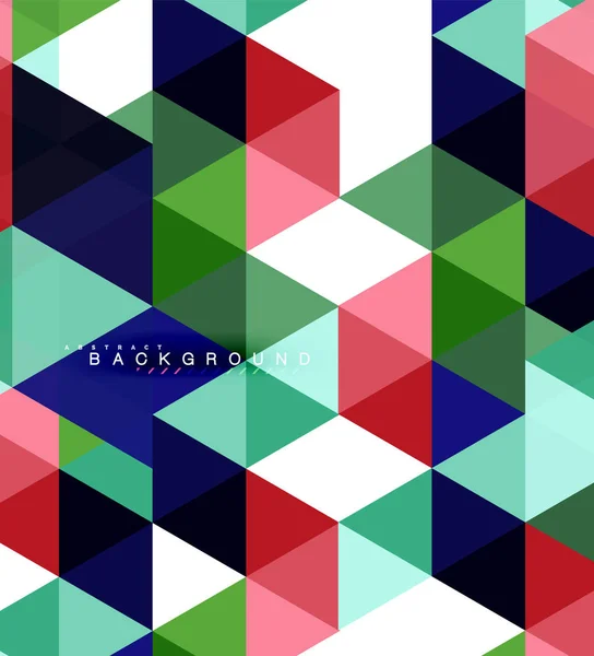 Triangles multicolores fond abstrait, concept de carreaux de mosaïque — Image vectorielle