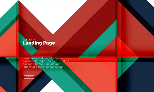 Quadratische Form geometrisch abstrakt Hintergrund, Landing Page Web-Design-Vorlage — Stockvektor