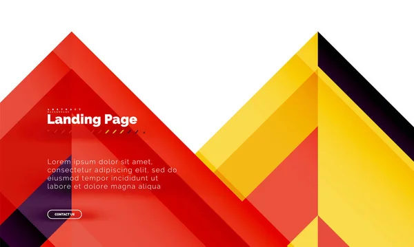 Forma quadrada fundo abstrato geométrico, modelo de web design de landing page —  Vetores de Stock