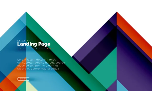 Forma quadrada fundo abstrato geométrico, modelo de web design de landing page — Vetor de Stock