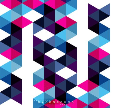 Çok renkli üçgenler arka plan, mozaik kavramı döşer.