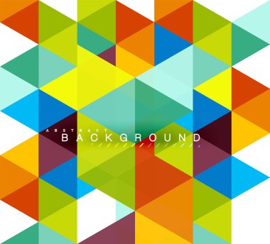 Çok renkli üçgenler arka plan, mozaik kavramı döşer.