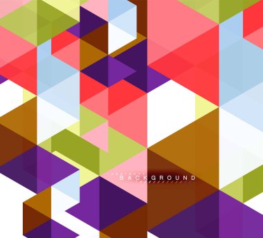 Çok renkli üçgenler arka plan, mozaik kavramı döşer.