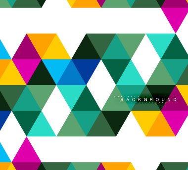 Çok renkli üçgenler arka plan, mozaik kavramı döşer.