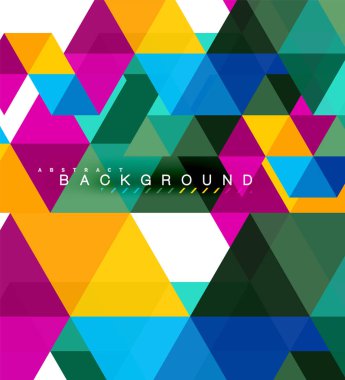 Çok renkli üçgenler arka plan, mozaik kavramı döşer.