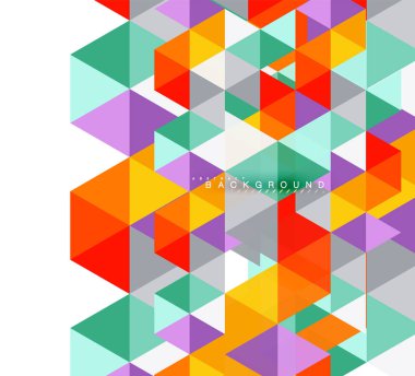 Çok renkli üçgenler arka plan, mozaik kavramı döşer.