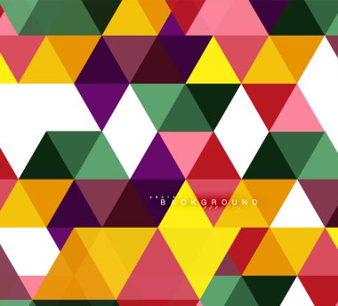 Çok renkli üçgenler arka plan, mozaik kavramı döşer.