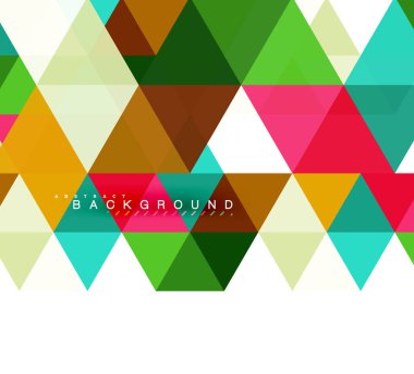 Çok renkli üçgenler arka plan, mozaik kavramı döşer.