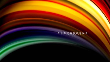 Sıvı renk arka plan, siyah, renkli mermer veya plastik dalga doku zemin, çok renkli şablonu için iş veya teknoloji sunu veya web broşür kapak üzerinde sıvı tasarım bükülmüş