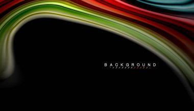 Sıvı renk arka plan, siyah, renkli mermer veya plastik dalga doku zemin, çok renkli şablonu için iş veya teknoloji sunu veya web broşür kapak üzerinde sıvı tasarım bükülmüş