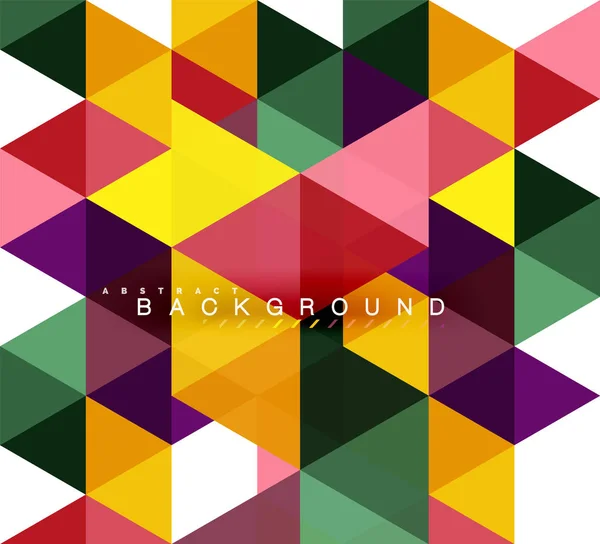 Triangles multicolores fond abstrait, concept de carreaux de mosaïque — Image vectorielle