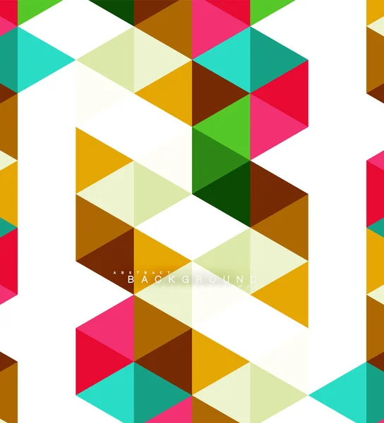 Veelkleurige driehoeken abstracte achtergrond, mozaïek tegels concept — Stockvector