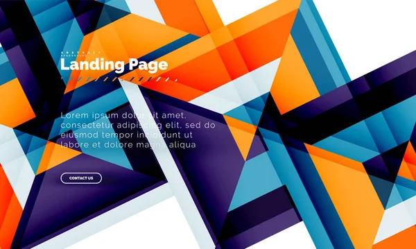 Sayfa web tasarım şablonu açılış şekli geometrik arka plan kare — Stok Vektör
