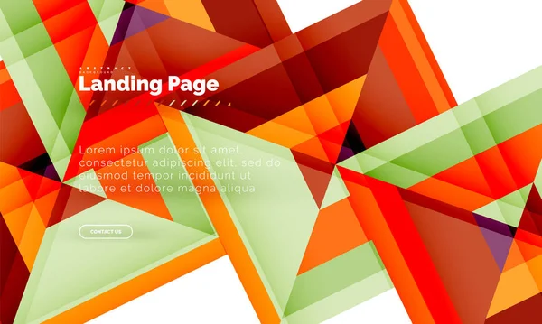 Forma quadrada fundo abstrato geométrico, modelo de web design de landing page — Vetor de Stock