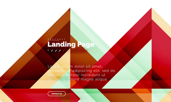 Forma quadrada fundo abstrato geométrico, modelo de web design de landing page — Vetor de Stock