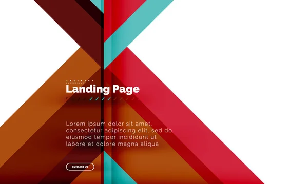 正方形の着陸ページ web デザイン テンプレート図形幾何学的な抽象的な背景 — ストックベクタ