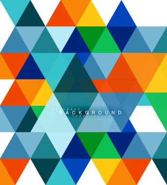 Çok renkli üçgenler arka plan, mozaik kavramı döşer.