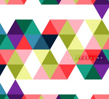 Çok renkli üçgenler arka plan, mozaik kavramı döşer.